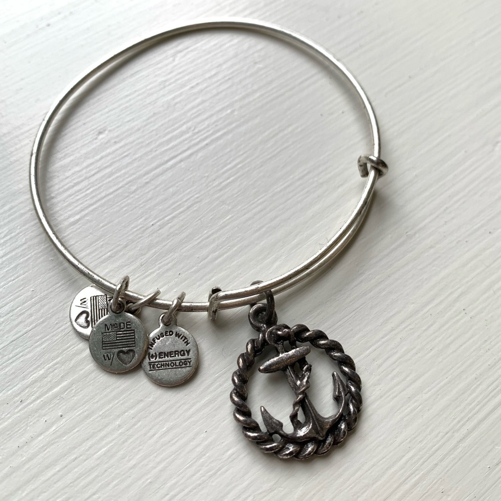 Alex and Ani Silver Anchor Adjustable Bangle